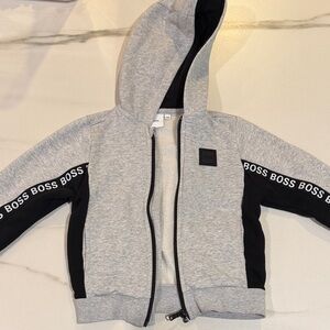 Hugo Boss Kids Hoodie in Gray and Black